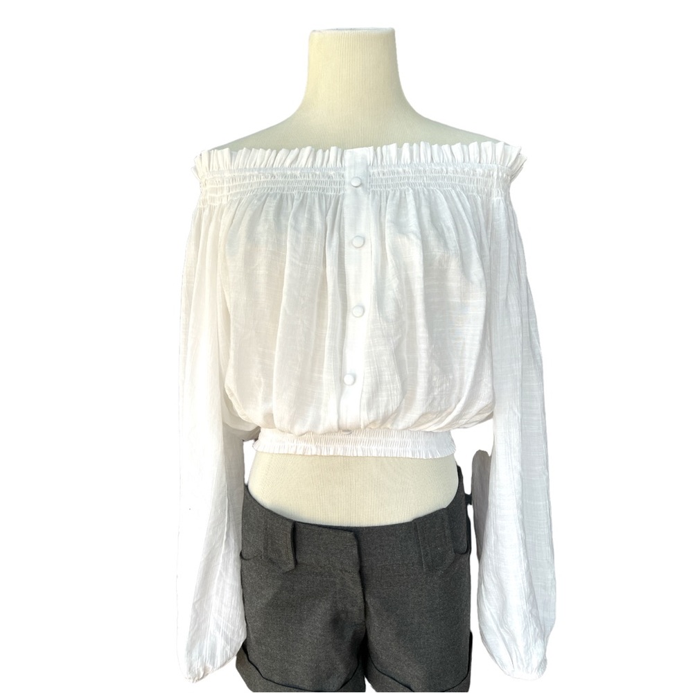 Just Fab Long Sleeve Crop Top Large